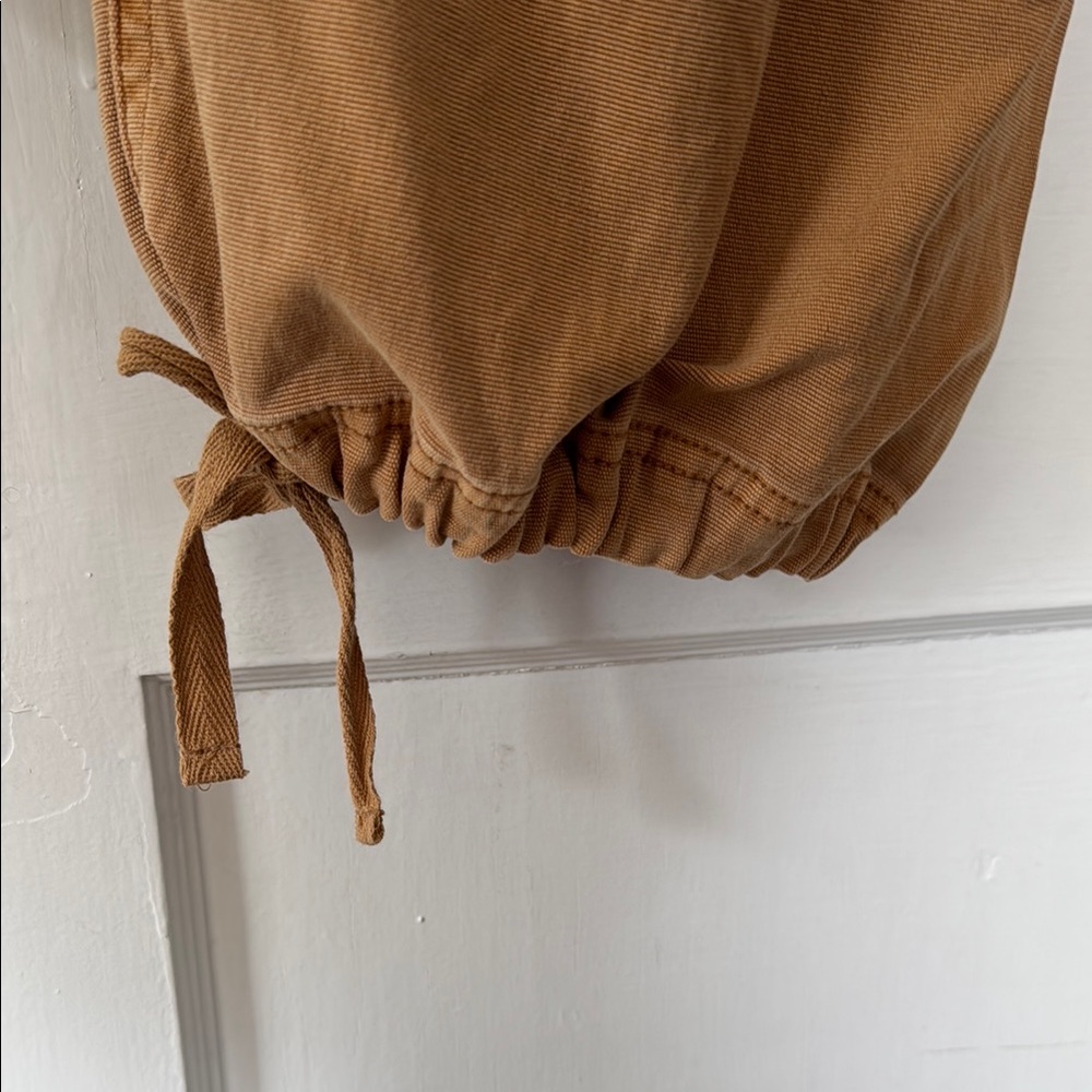 Women's Tan Cargo Pants with Paperbag Waist - Picture 5 of 5